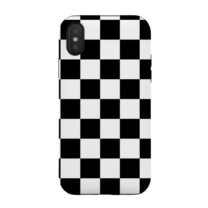 iPhone Xs / X StrongFit black and white checkered  by TMSarts
