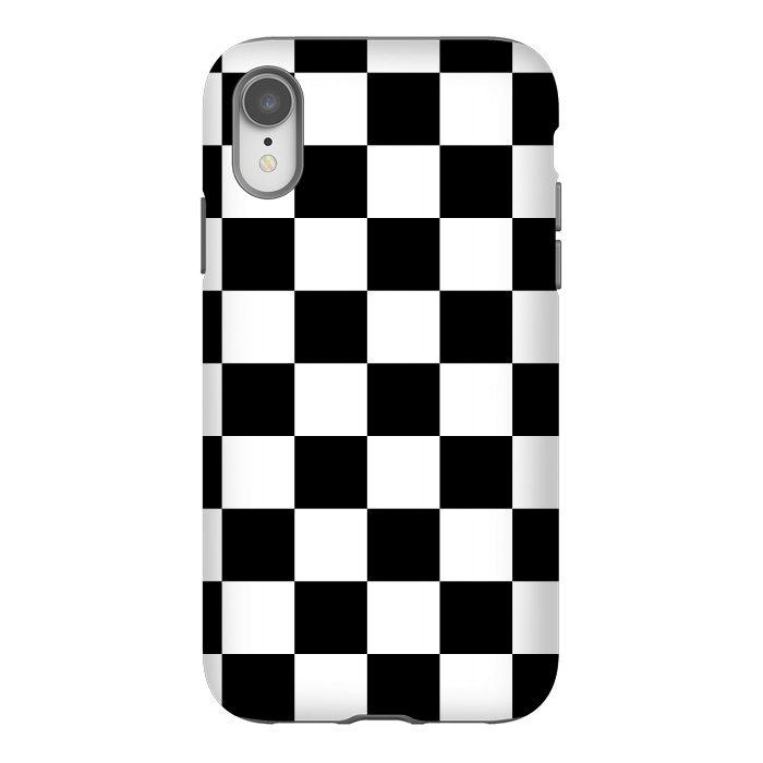iPhone Xr StrongFit black and white checkered  by TMSarts