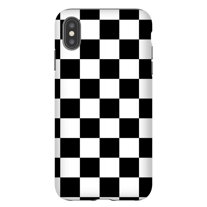 iPhone Xs Max StrongFit black and white checkered  by TMSarts
