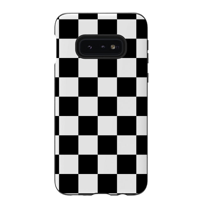 Galaxy S10e StrongFit black and white checkered  by TMSarts