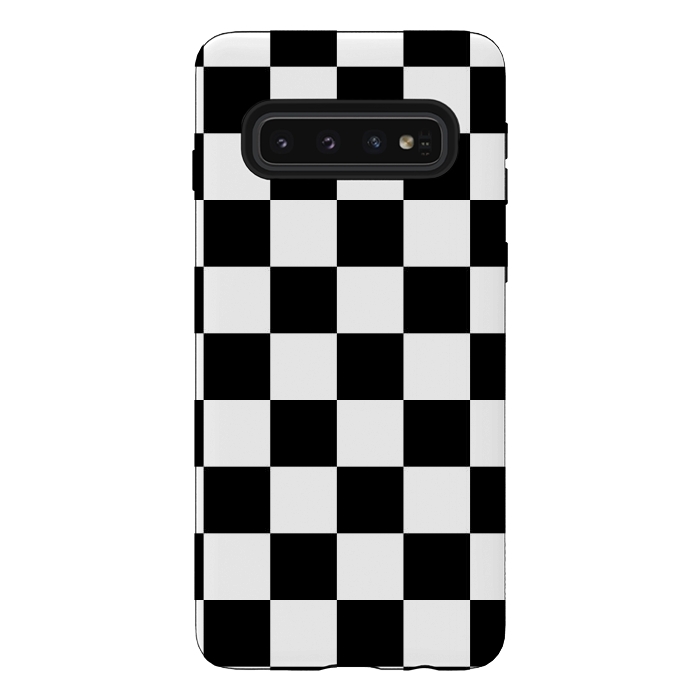 Galaxy S10 StrongFit black and white checkered  by TMSarts