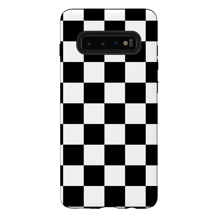 Galaxy S10 plus StrongFit black and white checkered  by TMSarts