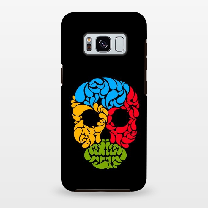 Galaxy S8 plus StrongFit floral skull art by TMSarts