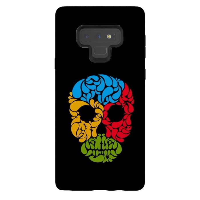 Galaxy Note 9 StrongFit floral skull art by TMSarts
