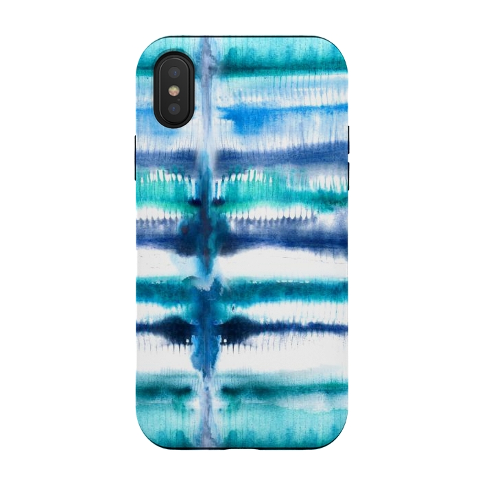iPhone Xs / X StrongFit Shibori Stripes by gingerlique