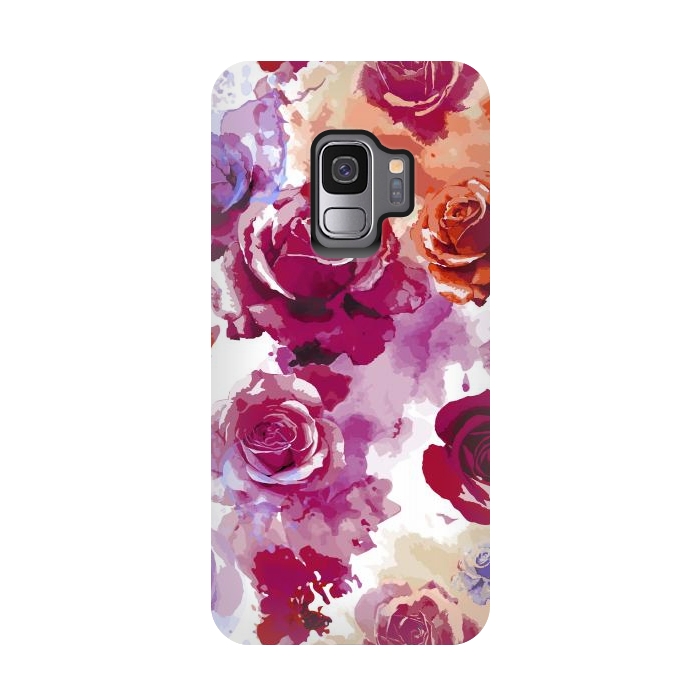Galaxy S9 StrongFit Watercolor Roses 2 by Bledi
