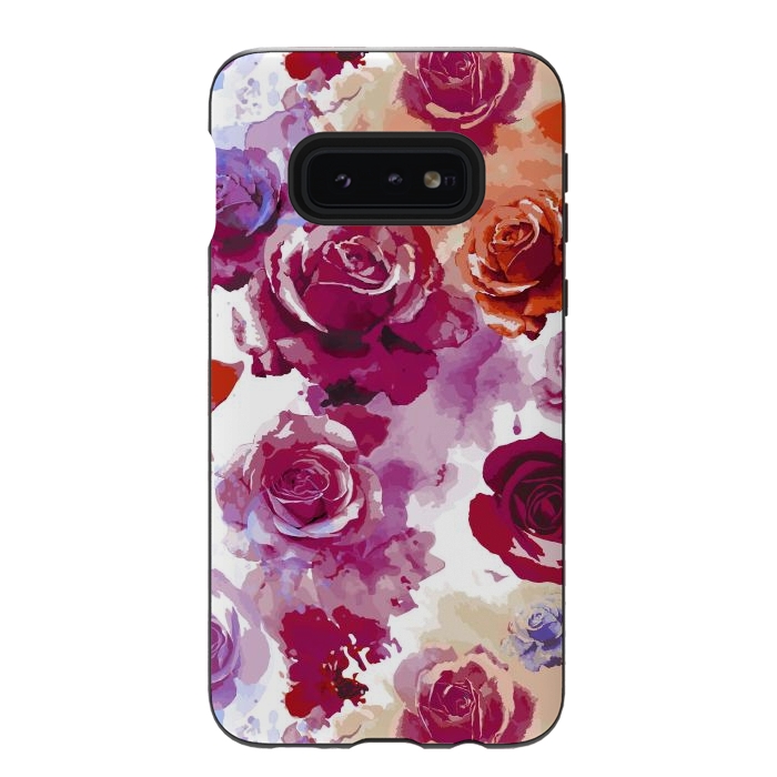 Galaxy S10e StrongFit Watercolor Roses 2 by Bledi