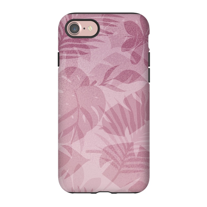 iPhone 7 StrongFit Blush Tropical Leaves by Andrea Haase