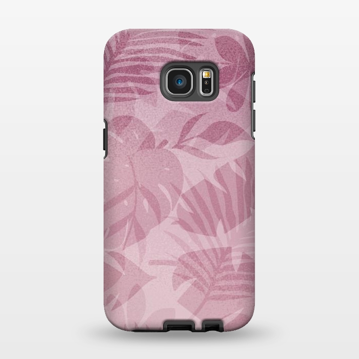 Galaxy S7 EDGE StrongFit Blush Tropical Leaves by Andrea Haase