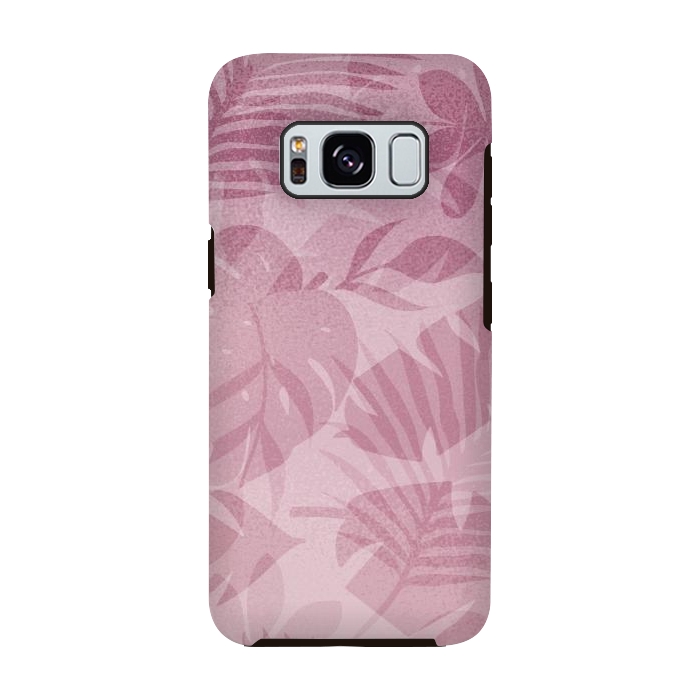 Galaxy S8 StrongFit Blush Tropical Leaves by Andrea Haase