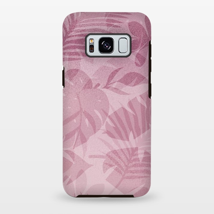 Galaxy S8 plus StrongFit Blush Tropical Leaves by Andrea Haase