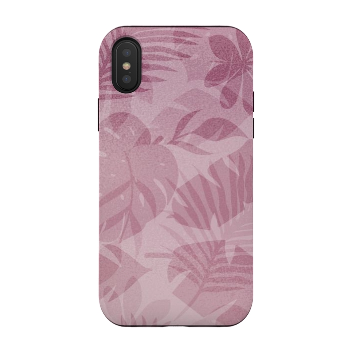 iPhone Xs / X StrongFit Blush Tropical Leaves by Andrea Haase