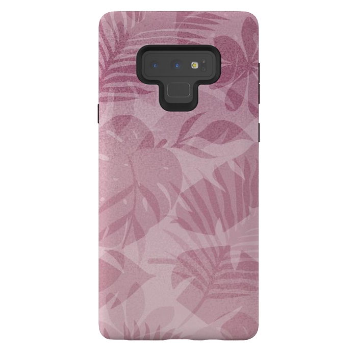 Galaxy Note 9 StrongFit Blush Tropical Leaves by Andrea Haase
