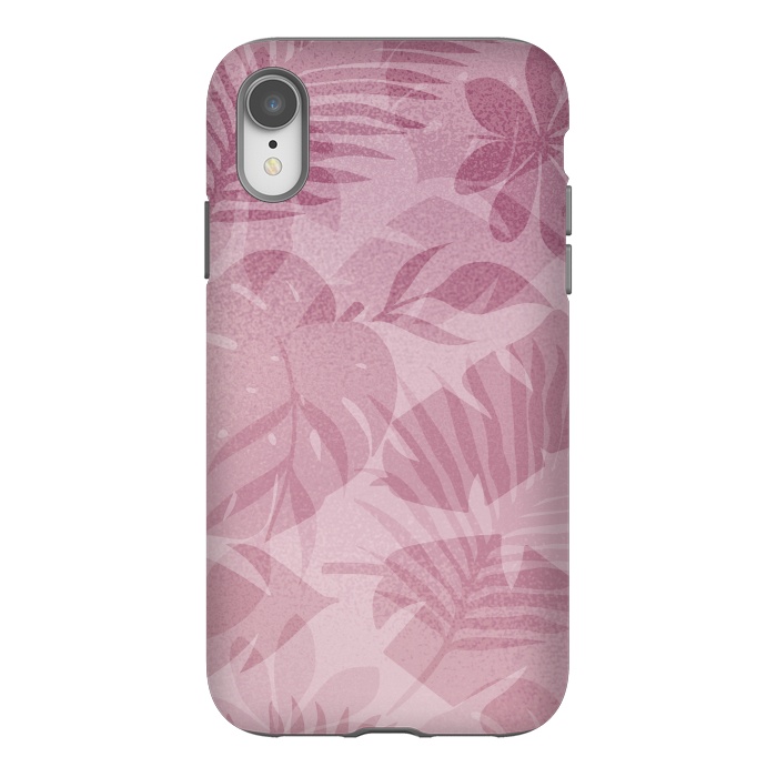 iPhone Xr StrongFit Blush Tropical Leaves by Andrea Haase