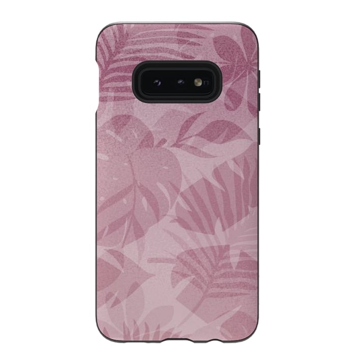 Galaxy S10e StrongFit Blush Tropical Leaves by Andrea Haase