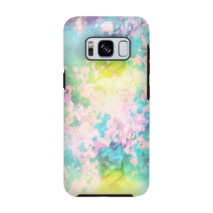 Galaxy S8 StrongFit Colorful watercolor painted wall by Oana 