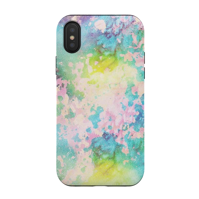iPhone Xs / X StrongFit Colorful watercolor painted wall by Oana 