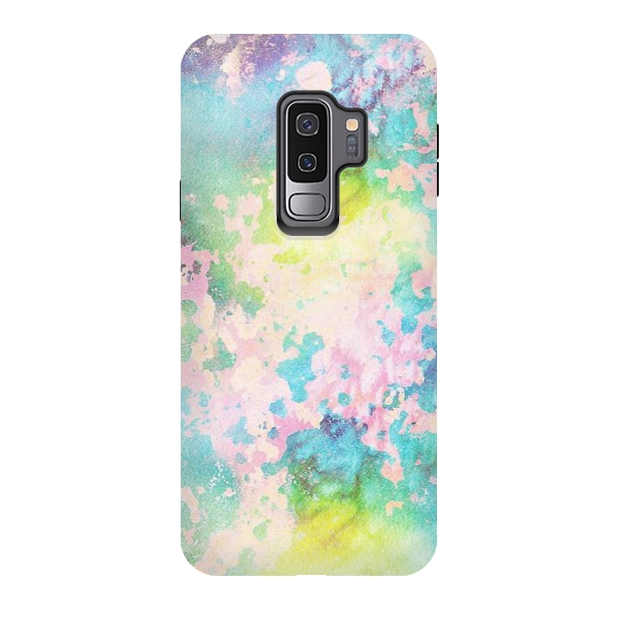 Galaxy S9 plus StrongFit Colorful watercolor painted wall by Oana 