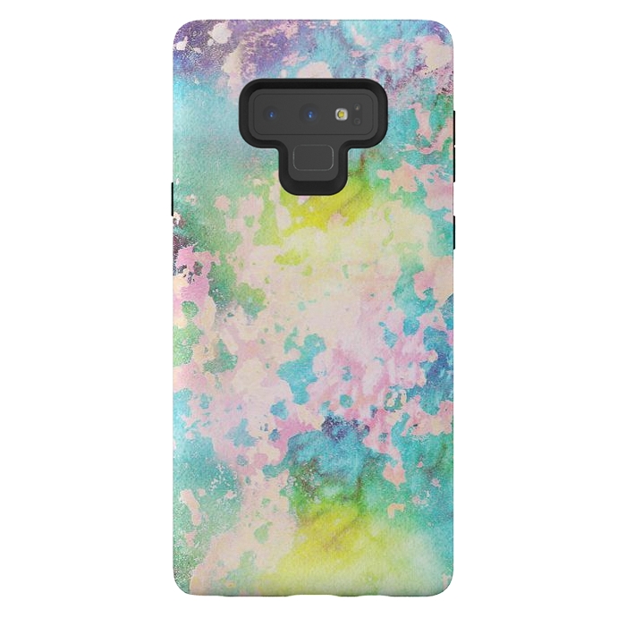 Galaxy Note 9 StrongFit Colorful watercolor painted wall by Oana 