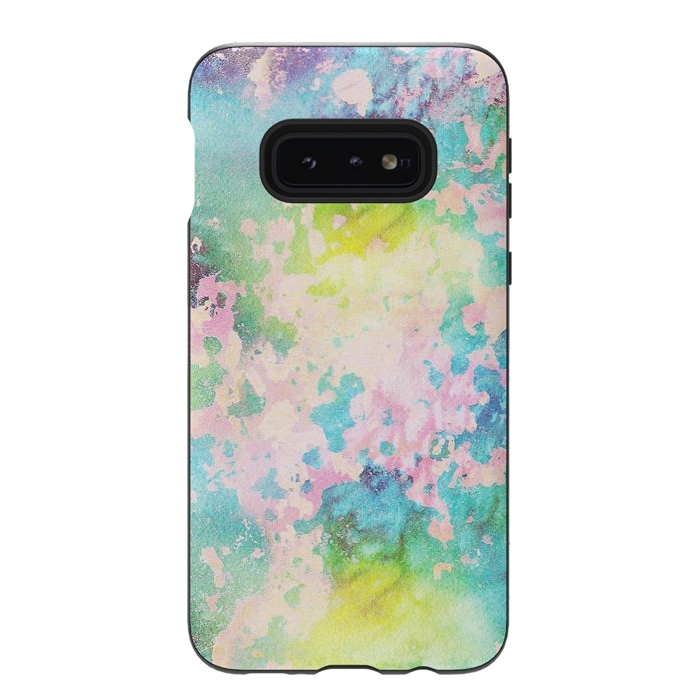 Galaxy S10e StrongFit Colorful watercolor painted wall by Oana 
