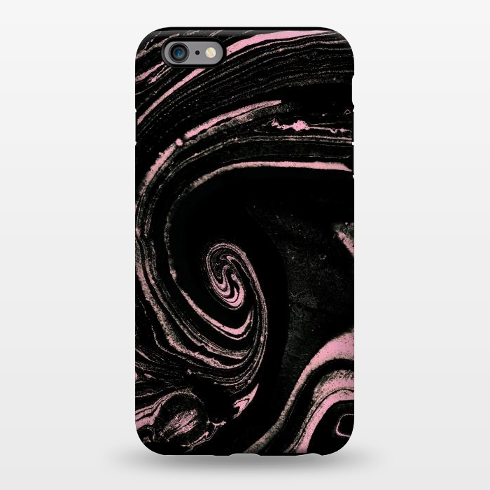 iPhone 6/6s plus StrongFit Minimal black pink marble spiral by Oana 
