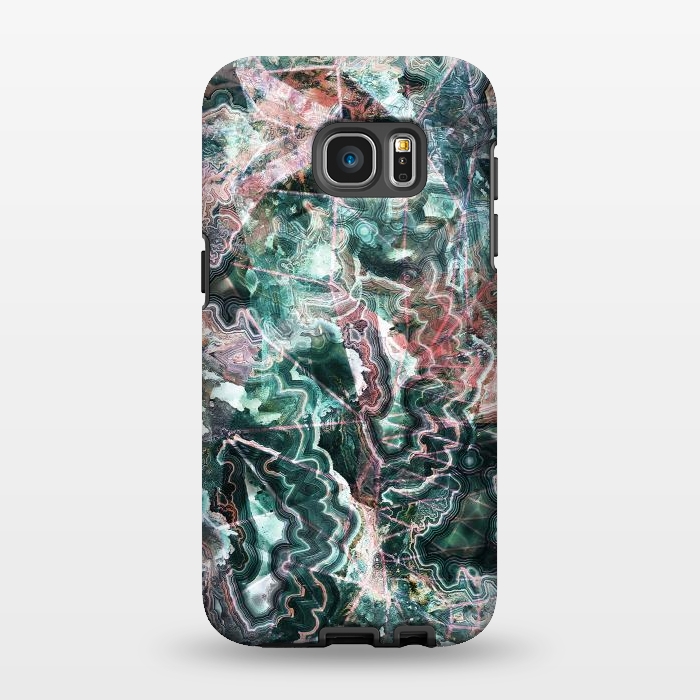 Galaxy S7 EDGE StrongFit Emerald marble gemstones by Oana 