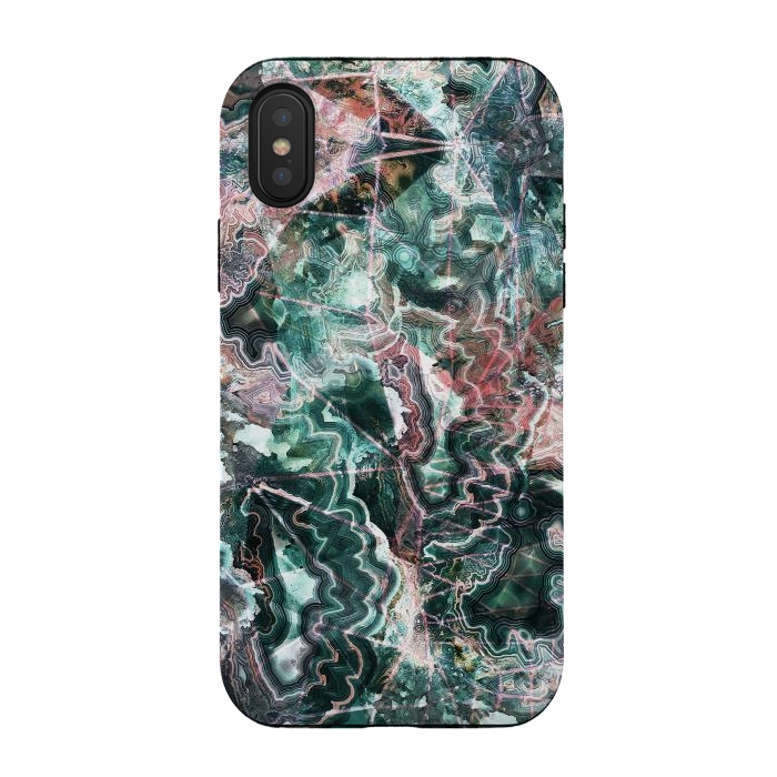 iPhone Xs / X StrongFit Emerald marble gemstones by Oana 