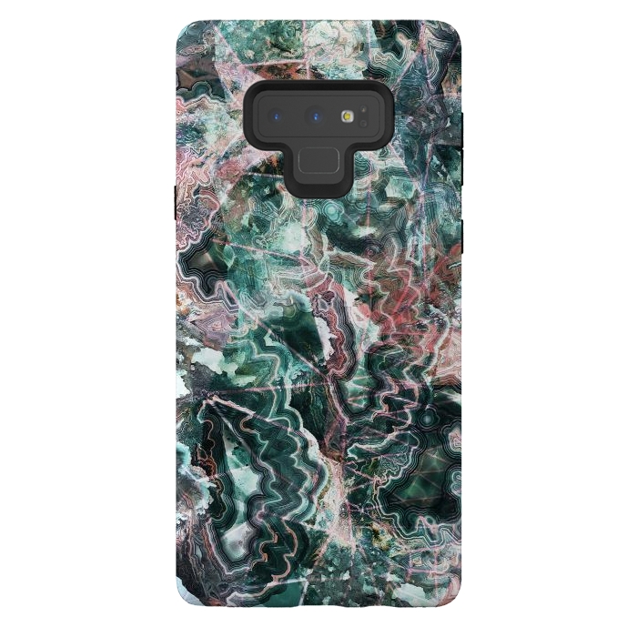 Galaxy Note 9 StrongFit Emerald marble gemstones by Oana 