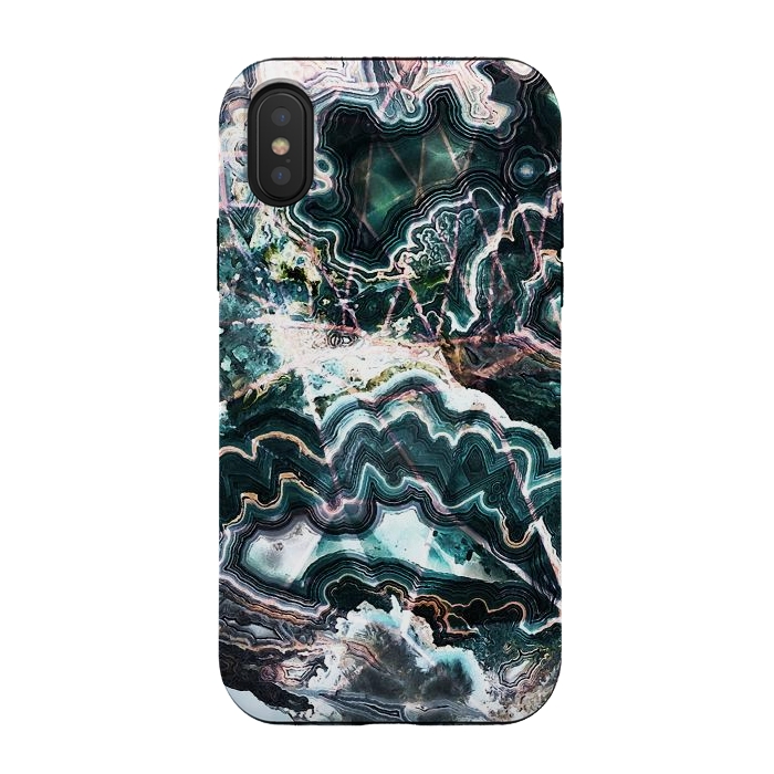 iPhone Xs / X StrongFit Precious emerald geode by Oana 