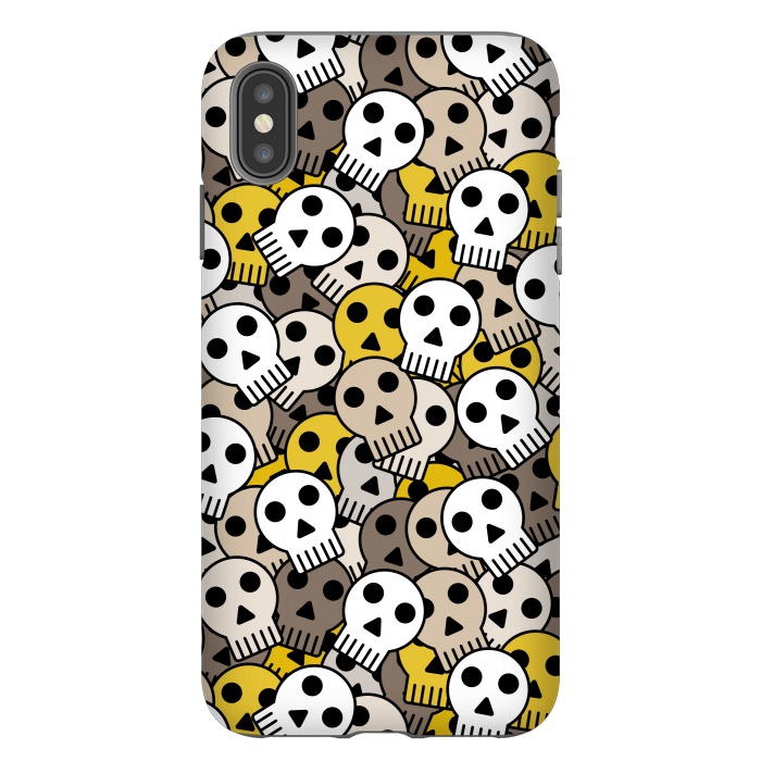 iPhone Xs Max StrongFit yellow skull funky  by TMSarts