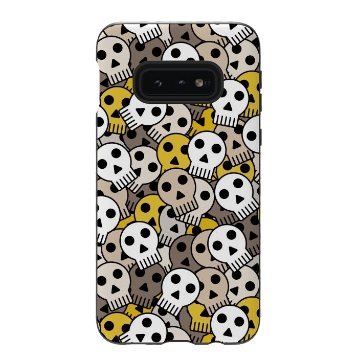 Galaxy S10e StrongFit yellow skull funky  by TMSarts