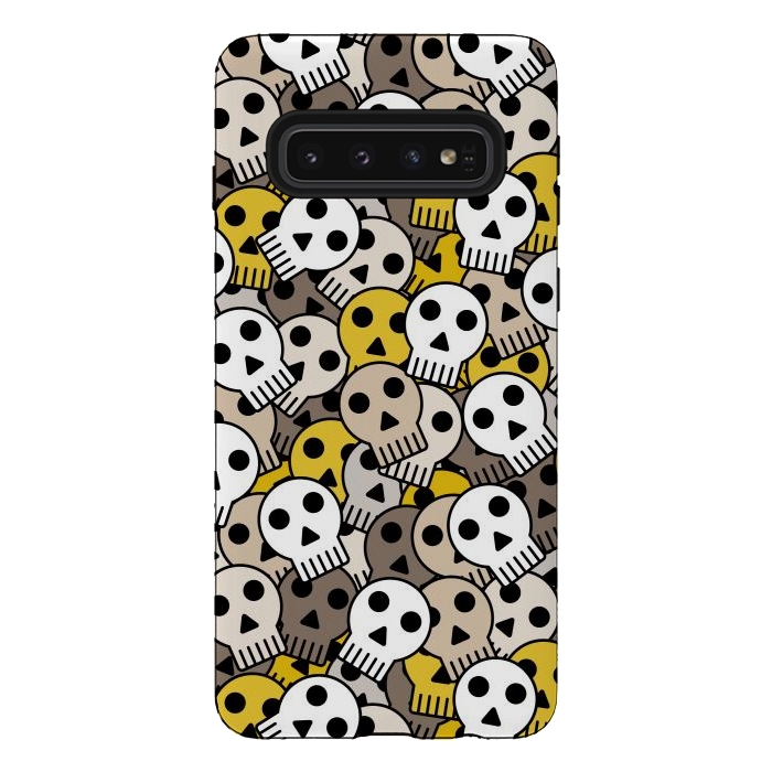 Galaxy S10 StrongFit yellow skull funky  by TMSarts