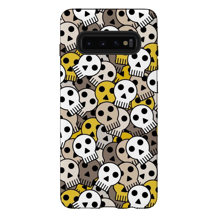 Galaxy S10 plus StrongFit yellow skull funky  by TMSarts