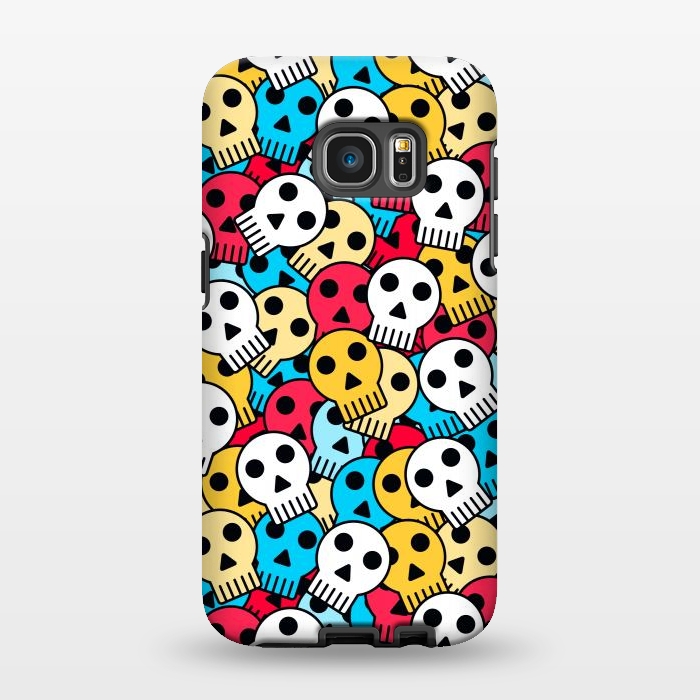 Galaxy S7 EDGE StrongFit colorful halloween skulls by TMSarts