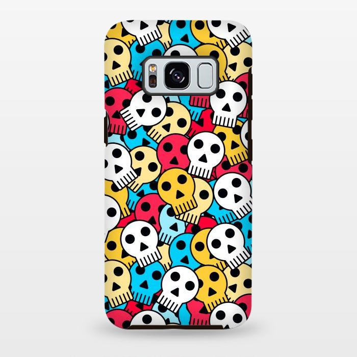 Galaxy S8 plus StrongFit colorful halloween skulls by TMSarts