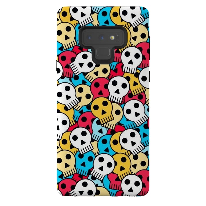 Galaxy Note 9 StrongFit colorful halloween skulls by TMSarts