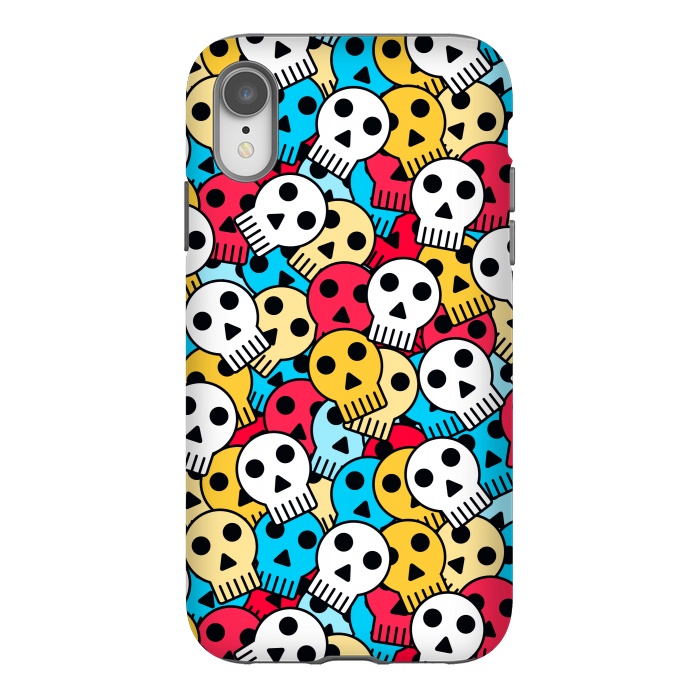 iPhone Xr StrongFit colorful halloween skulls by TMSarts