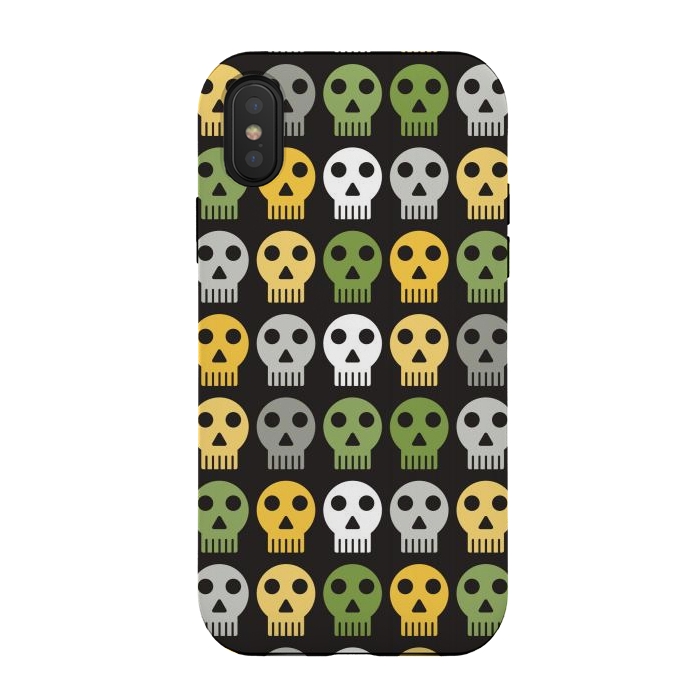 iPhone Xs / X StrongFit flat funky skulls by TMSarts