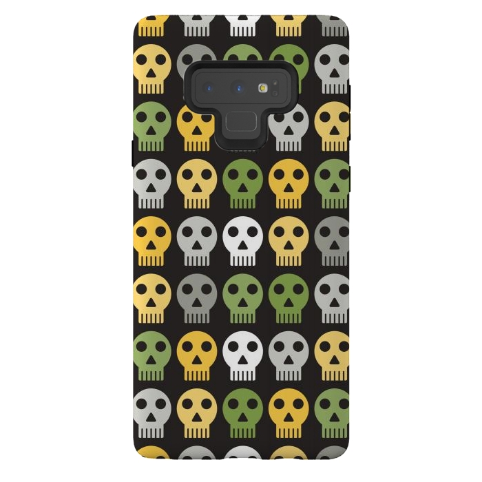 Galaxy Note 9 StrongFit flat funky skulls by TMSarts