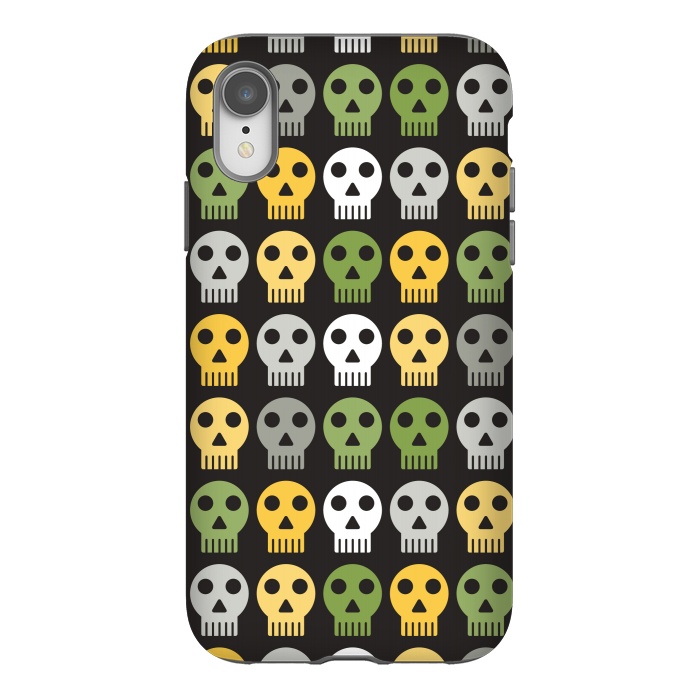iPhone Xr StrongFit flat funky skulls by TMSarts