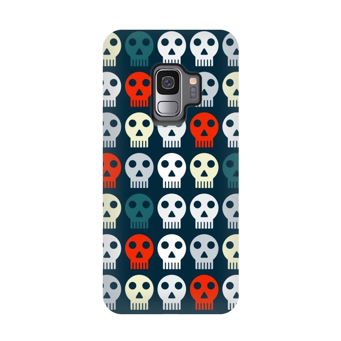 Galaxy S9 StrongFit retro skull pattern by TMSarts
