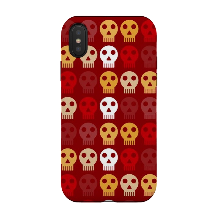 iPhone Xs / X StrongFit red seamless skull by TMSarts