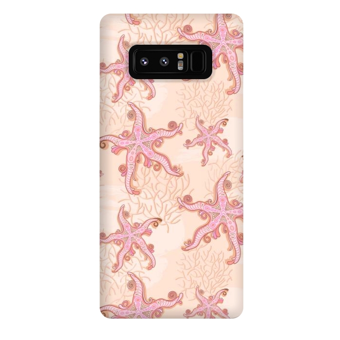 Galaxy Note 8 StrongFit Starfish and Coral Pink Pastel by BluedarkArt