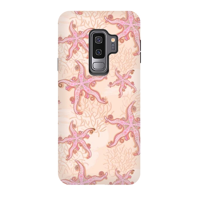 Galaxy S9 plus StrongFit Starfish and Coral Pink Pastel by BluedarkArt