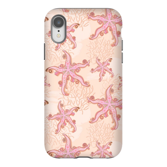 iPhone Xr StrongFit Starfish and Coral Pink Pastel by BluedarkArt