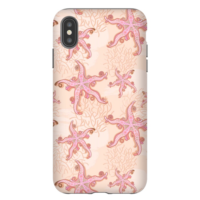 iPhone Xs Max StrongFit Starfish and Coral Pink Pastel by BluedarkArt