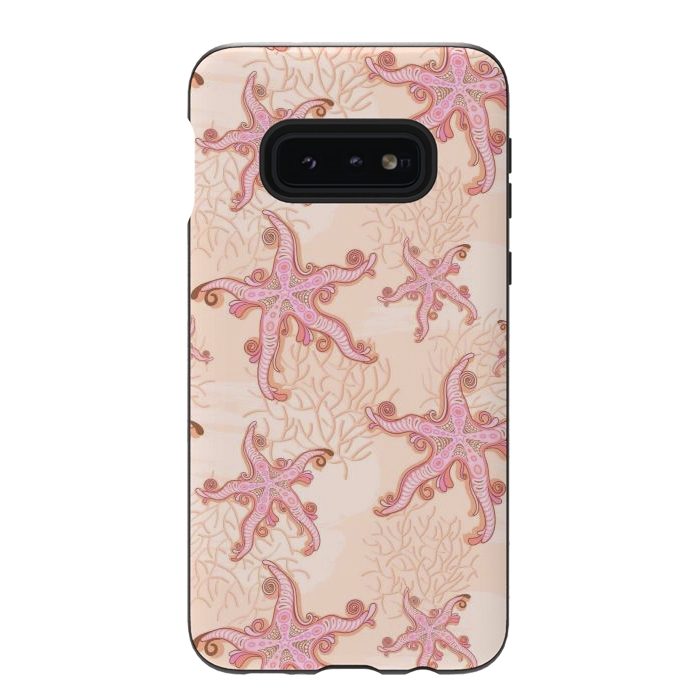Galaxy S10e StrongFit Starfish and Coral Pink Pastel by BluedarkArt