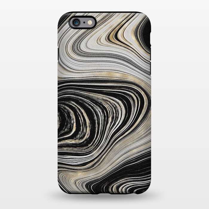 iPhone 6/6s plus StrongFit Black, White & Gold Agate  by CatJello