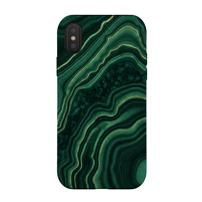 iPhone Xs / X StrongFit Malachite & Gold by CatJello