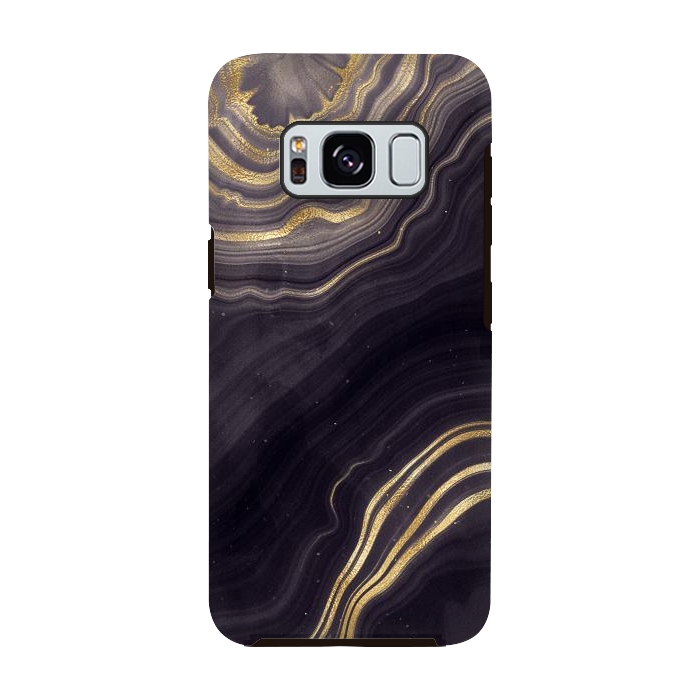 Galaxy S8 StrongFit Purple & Black Agate Stone by CatJello
